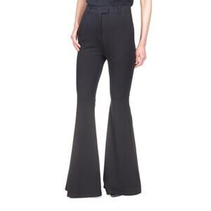 NWT $125 MICHAEL Michael Kors Black Flare Leg High Waist Pants Size Medium
